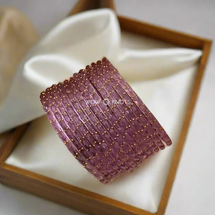 Lavender Raindrop glass Bangles