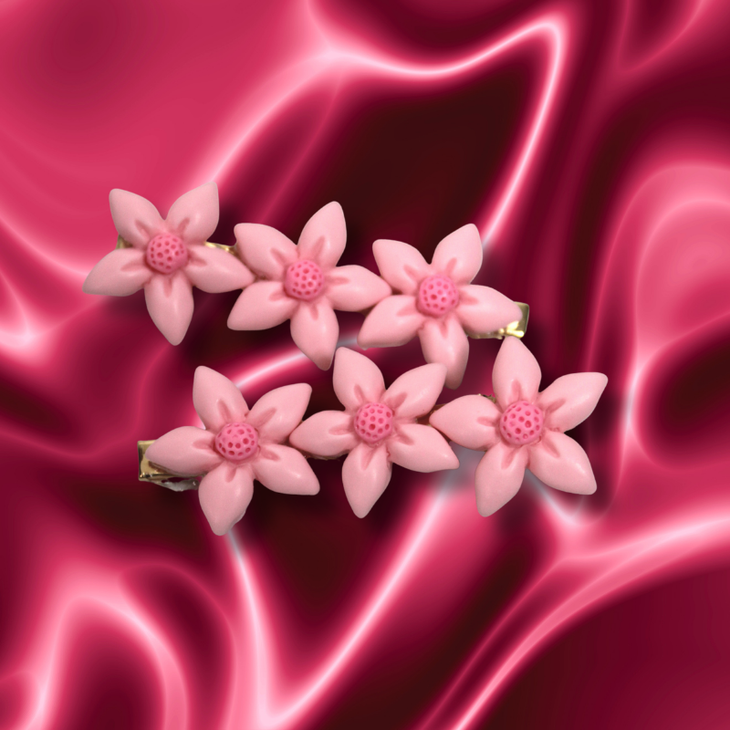 pink flower clip