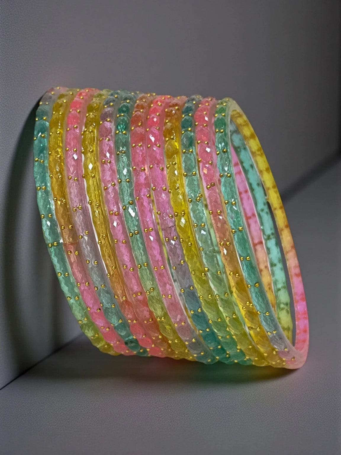Raindrop Crystal Bangles Multicolor