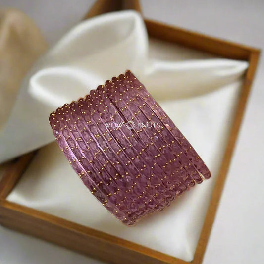 Lavender Raindrop glass Bangles
