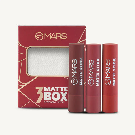 Mars 3 Matte box Lipstick 01 shade- Red & Maroons