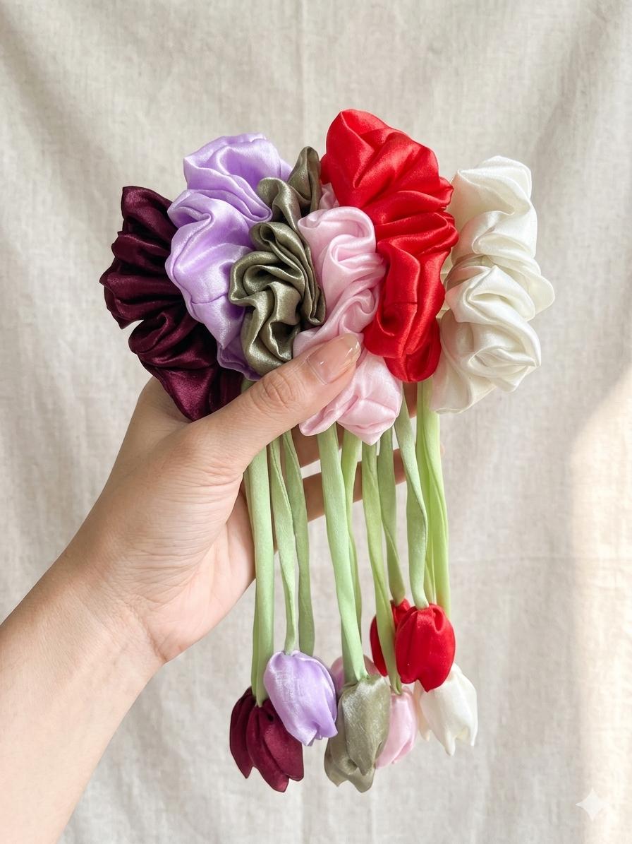 korean Tulip Scrunchie