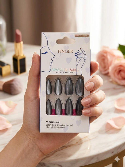 Salon like finish- Designer nails ( Black )