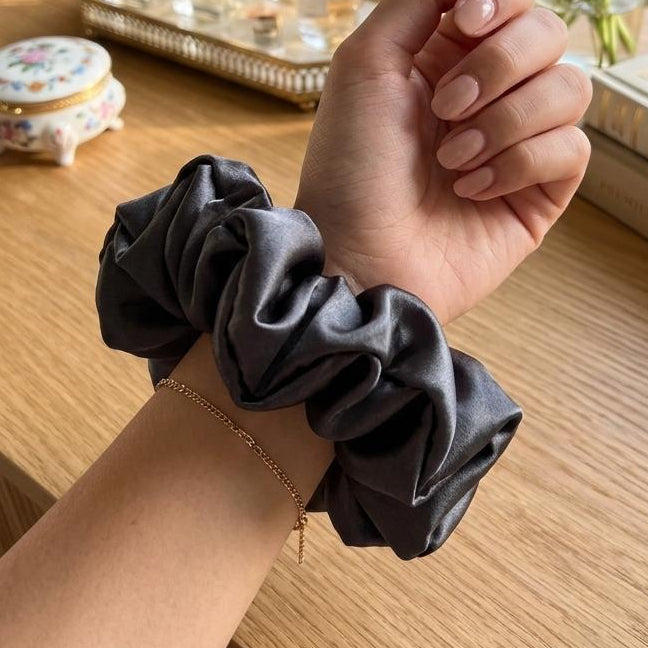 Satin Scrunchie Grey