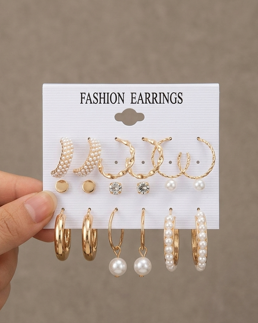 9 pair Earstuds Combo card