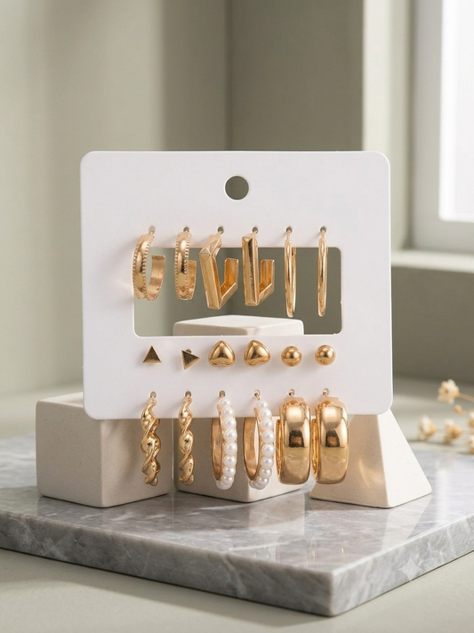 Earrings Combo Card of 9 pairs