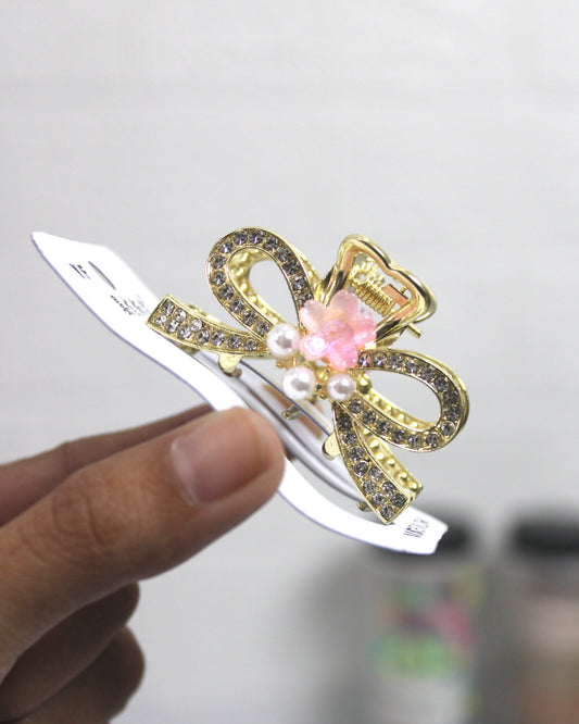 Rhinestone Bow Small Claw