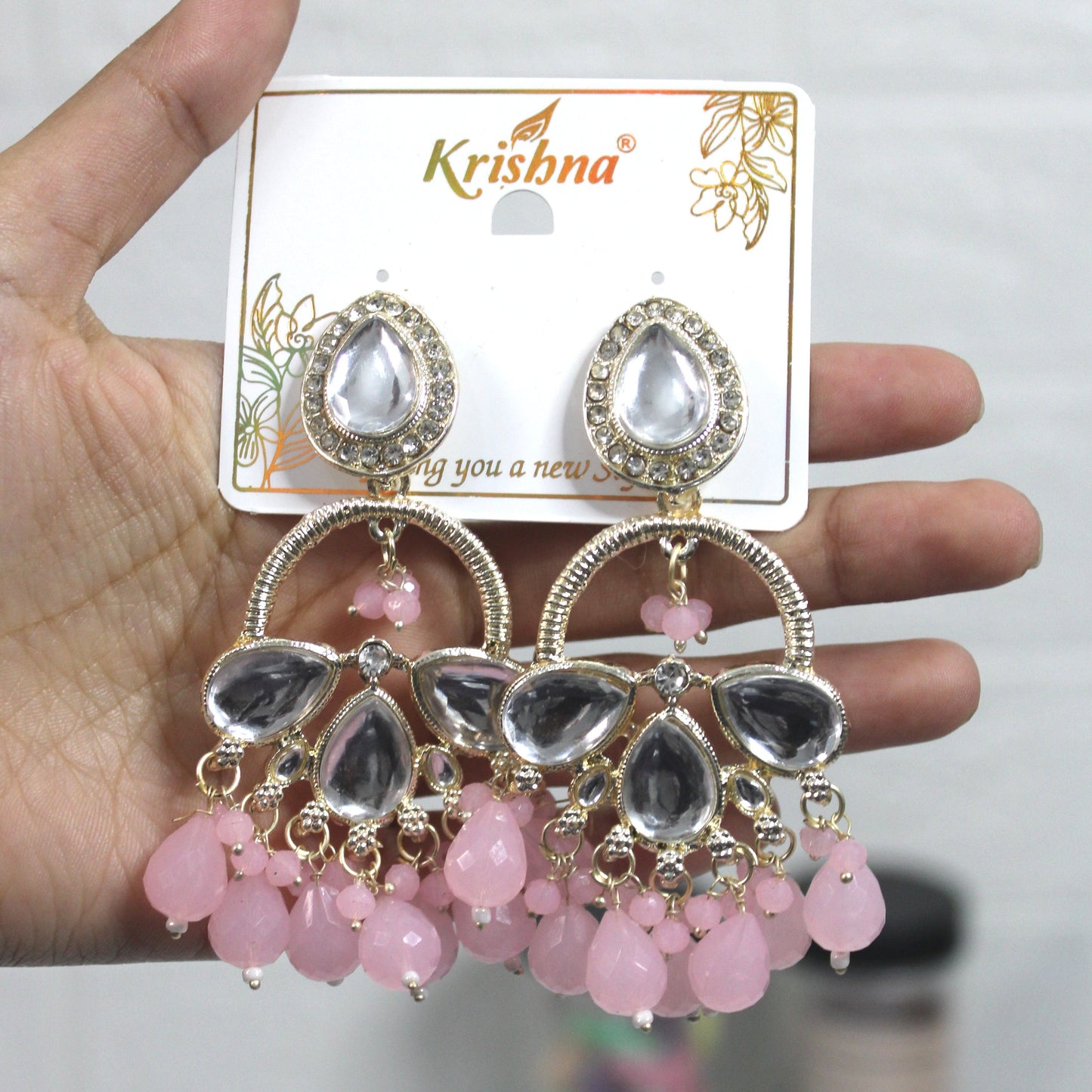 pink Fancy kundan Earring