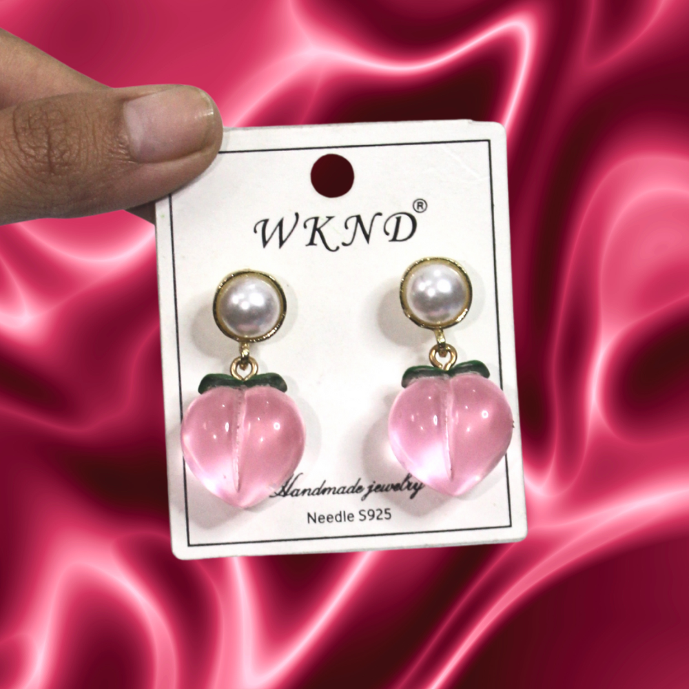 Korean peach earring