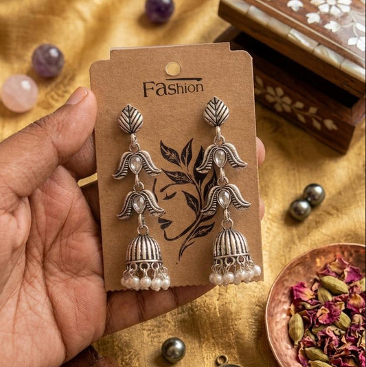 Silver Gulnaar Jhumki