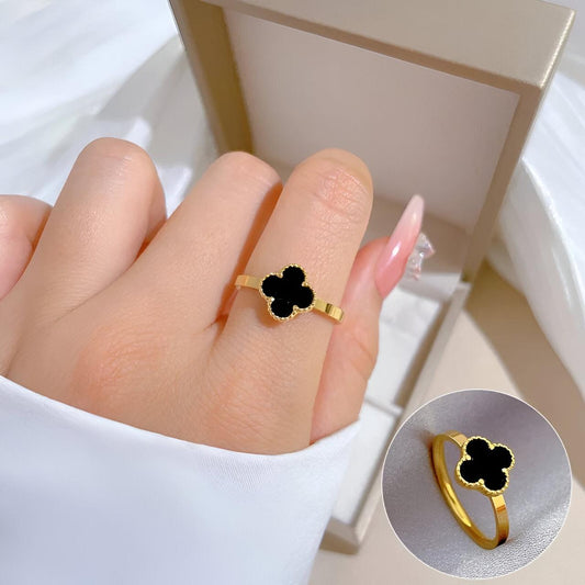 Adjustable Black Clover Ring