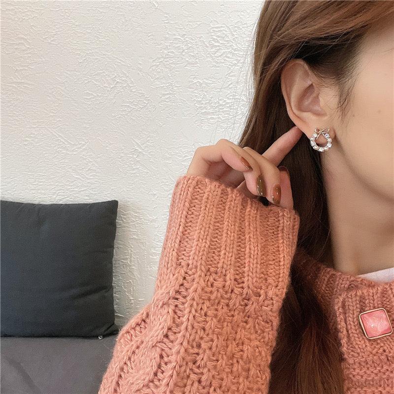Elegant Bow Knot Pearl Earrings
