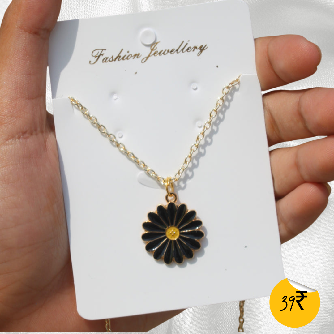 Black Daisy Pendant