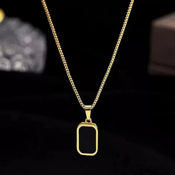 UNISEX Anti tarnish Black(front) & white (back) necklace