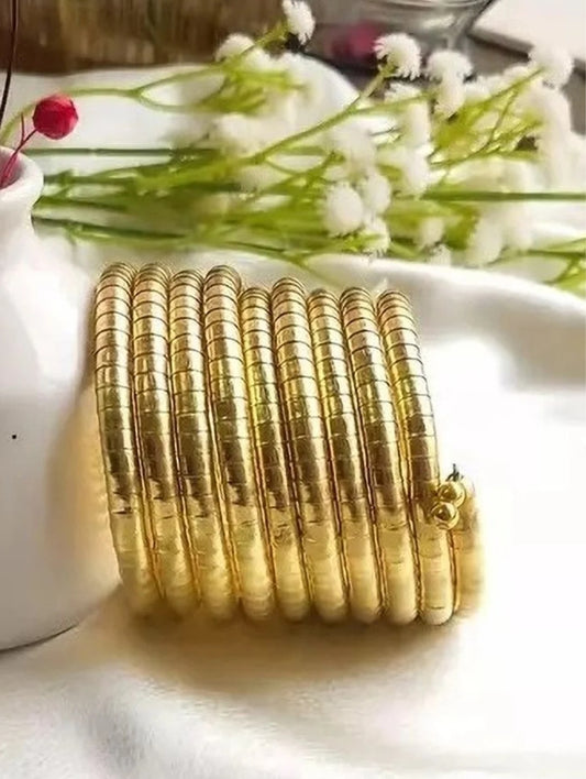 Gold Plated Spiral Bracelet- 8 rounds