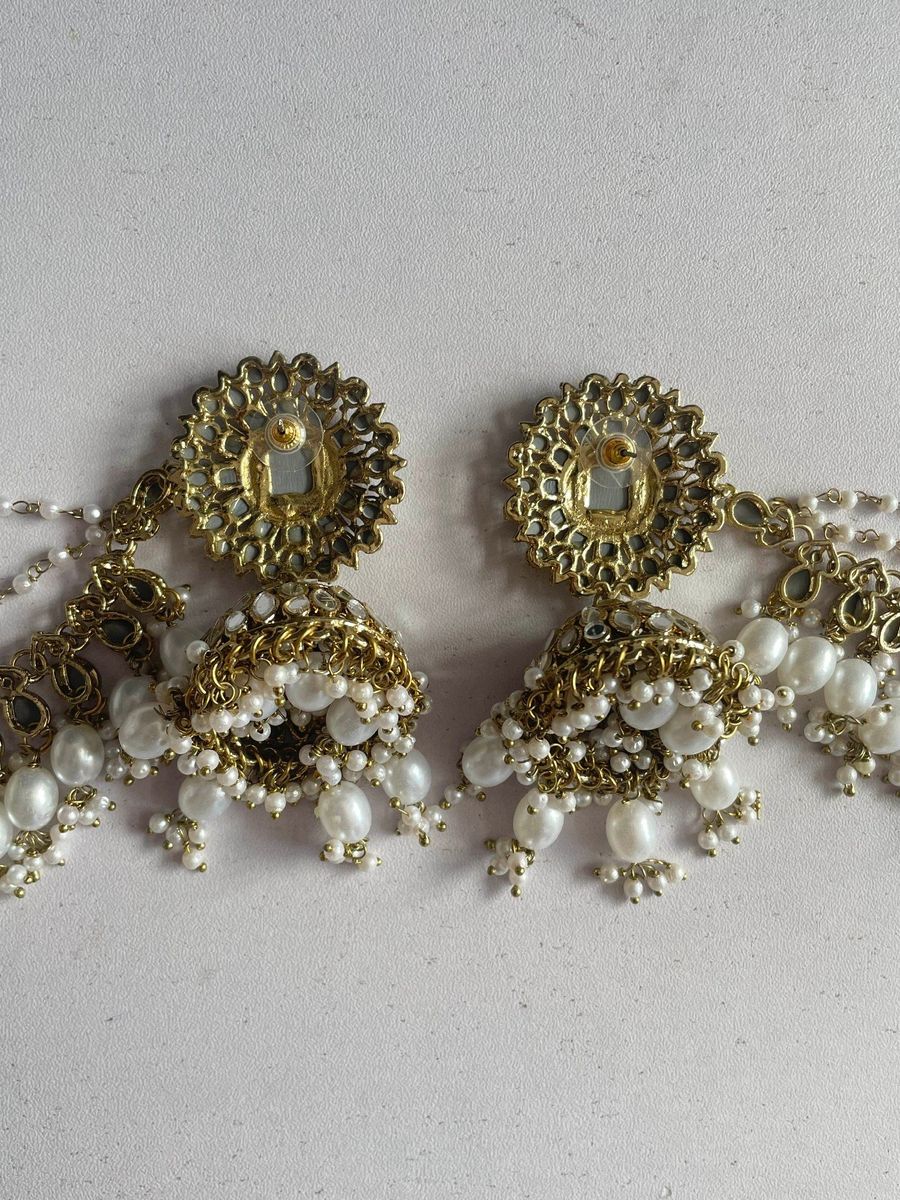Big Bahubali earring with kaanchain & mangtika